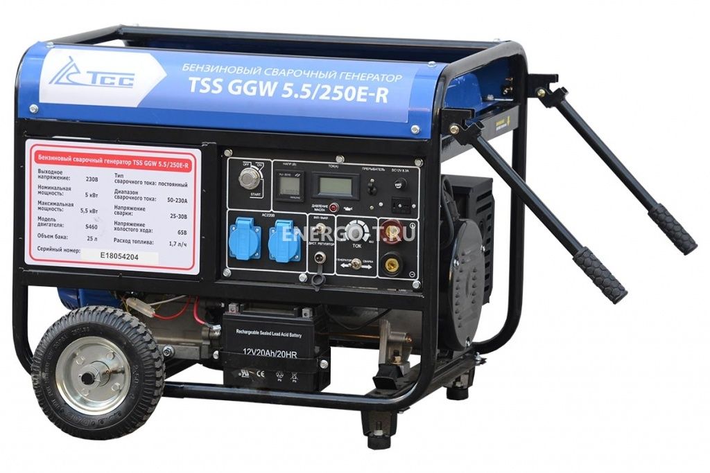 Бензиновый генератор ТСС GGW 5.5/250E-R в шумозащитном кожухе